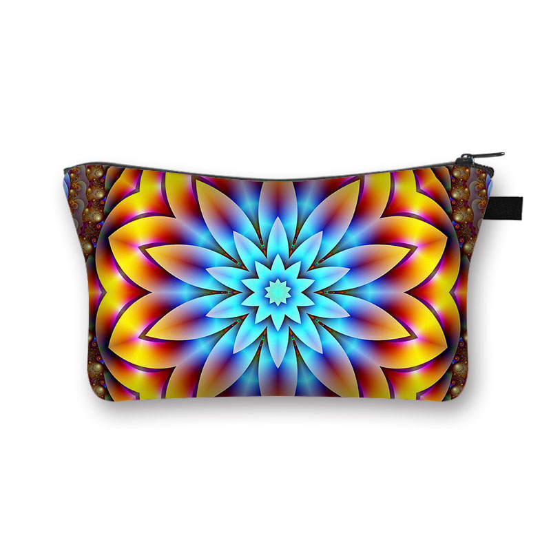 Mandala Flower Print torby kosmetyczne damskie kosmetyczka damska wielokolorowy wzór śliczne etui kosmetyczne do podróży: shzbmandala07