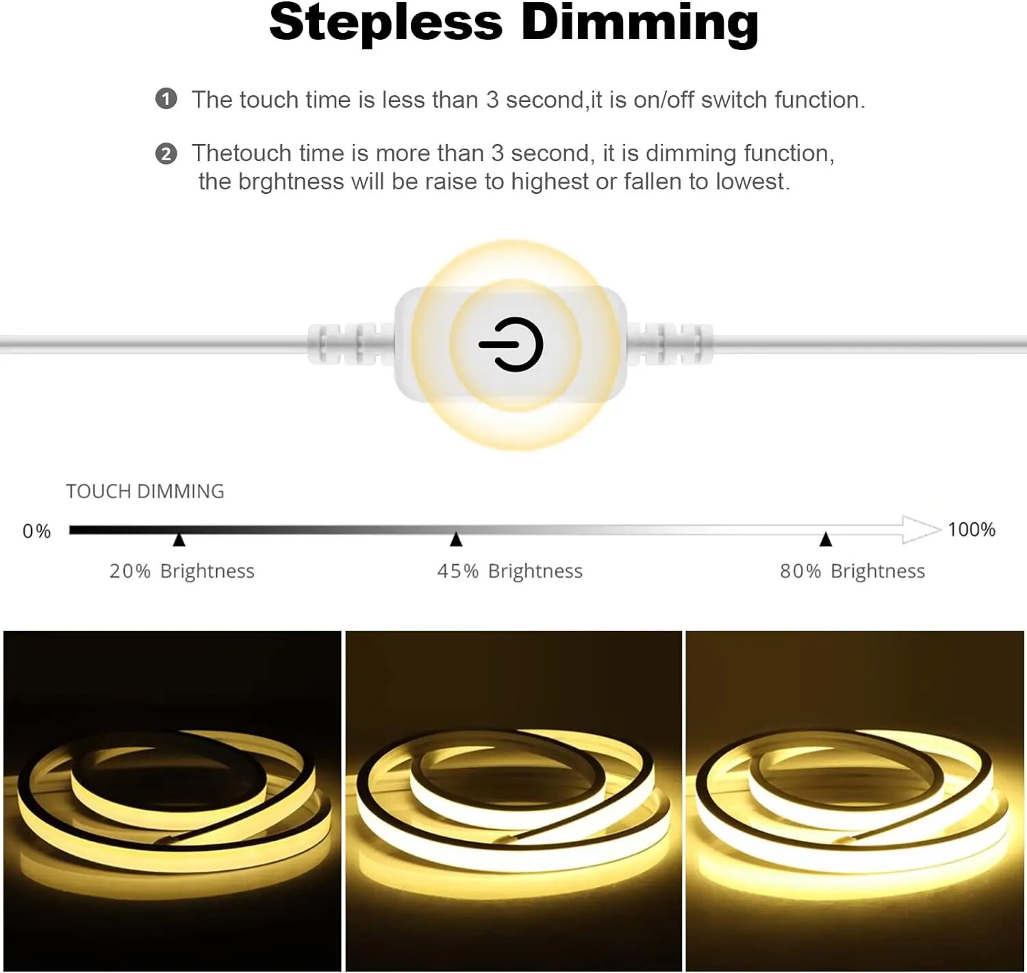 1 m/2 m/3 m LED-verlichting Strip Waterdicht 5 V USB COB LED-strip Flexibele dimbare LED-stripverlichting voor binnen- en buitenslaapkamer