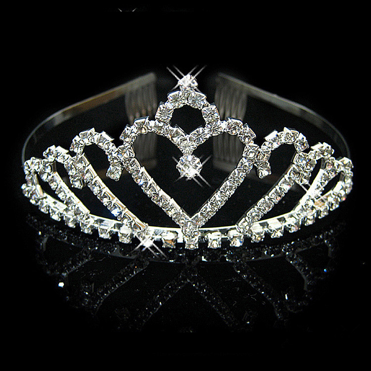 Pearl Inlaid Crowns Tiaras Bridal Wedding Jewelry Accessories Princess Birthday rhinestone Crystal Tiara: 6