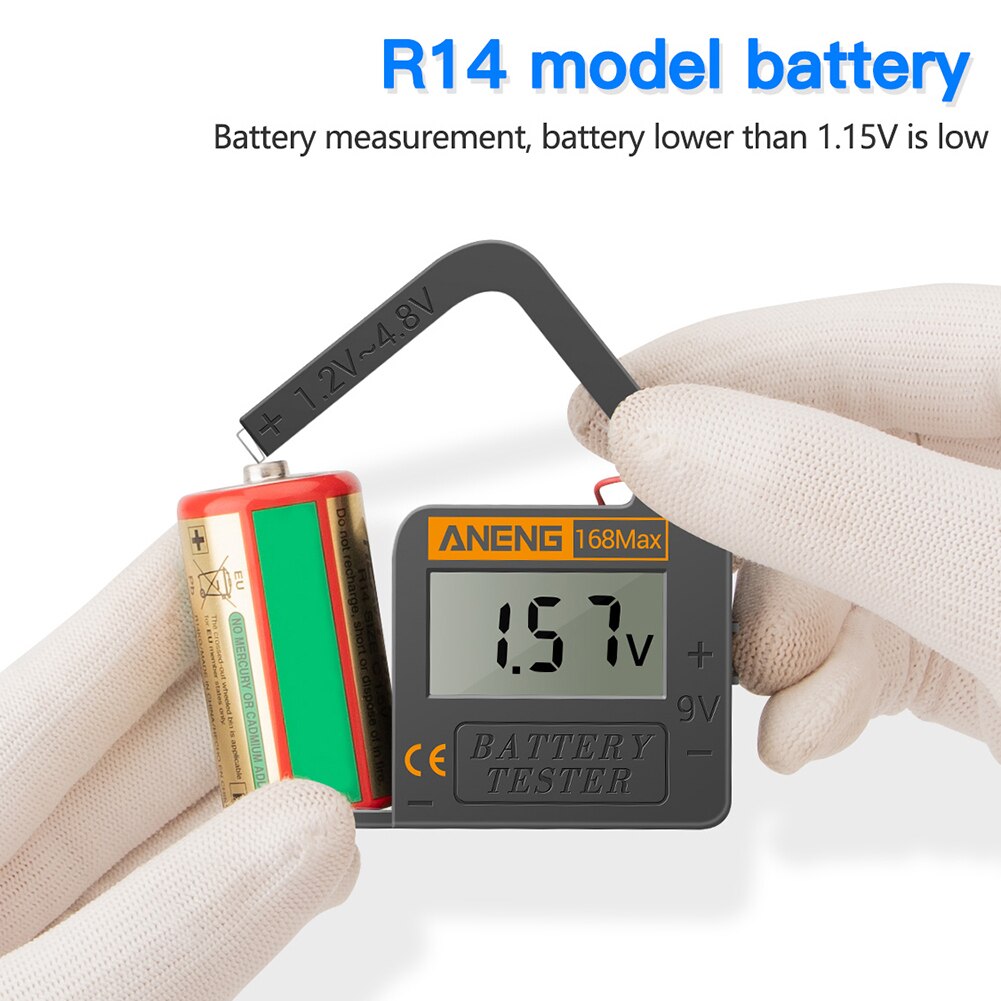 Digital Lithium Battery Capacity Tester Test Checkered Load Analyzer Universal 168max Display Check Aaa Aa Button Cell
