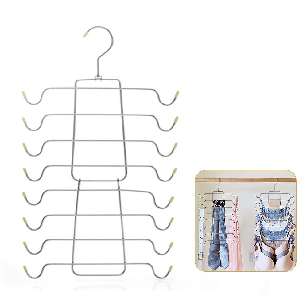 Multi-Layer Underwear Hanger Folding Vest Drying Rack Multifunction Clothes Hangers Home Storage Hangers Magic Clothes Hanger: Apricot