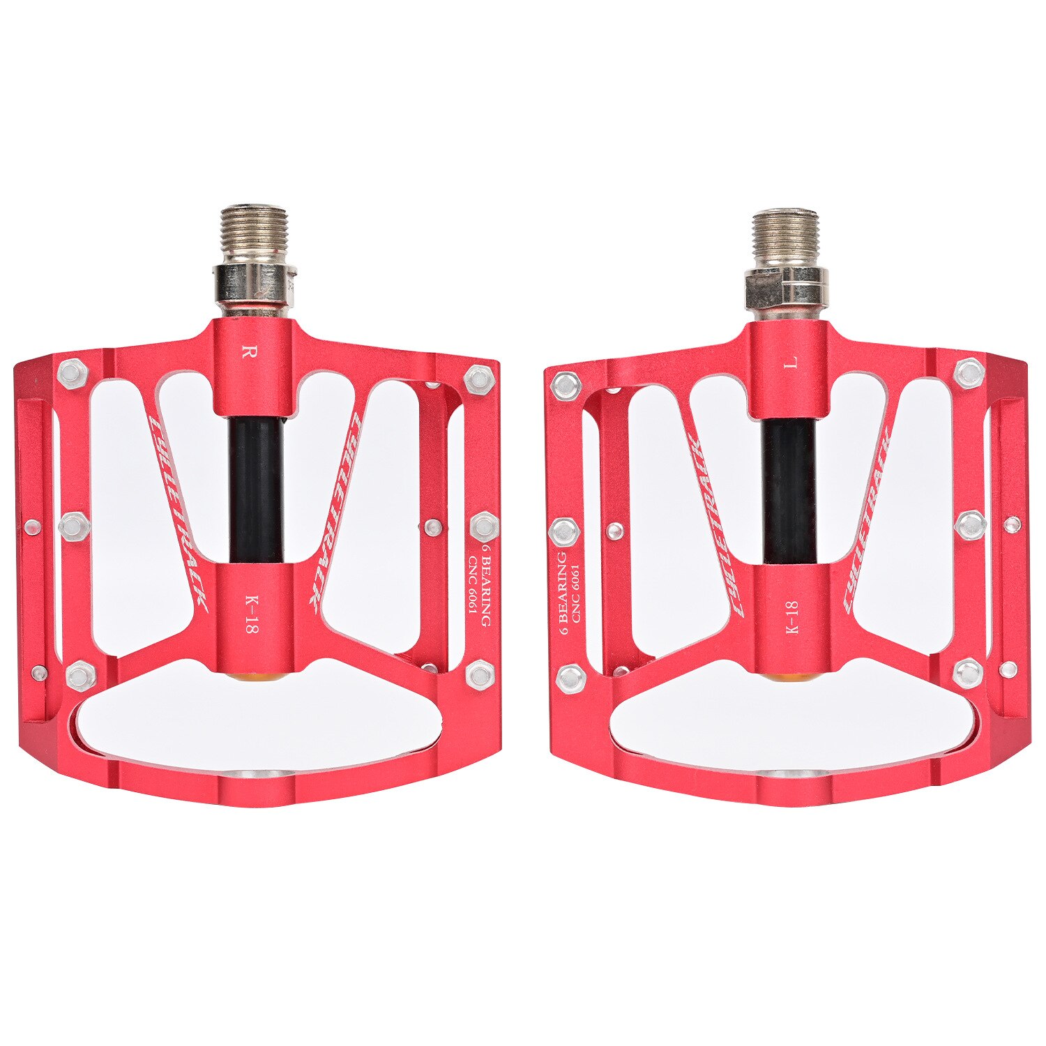 3 lager MTB Rennrad Pedale Ultraleicht Aluminium Legierung Regenbogen Mountainbike Pedal Flache BMX Klapp Fahrrad Pedale Zubehör: Red
