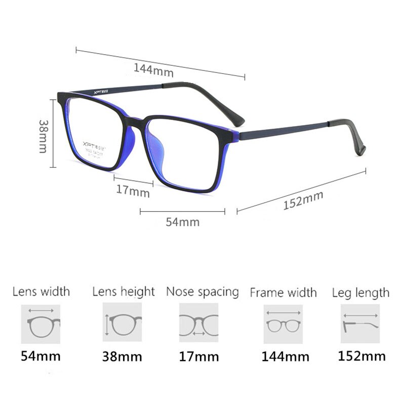 UVLAIK Ultralight TR90 Glasses Frame Men Pure Titanium Myopia Glasses Male Comfortable Square Large Frame Optical Eygglass Lense