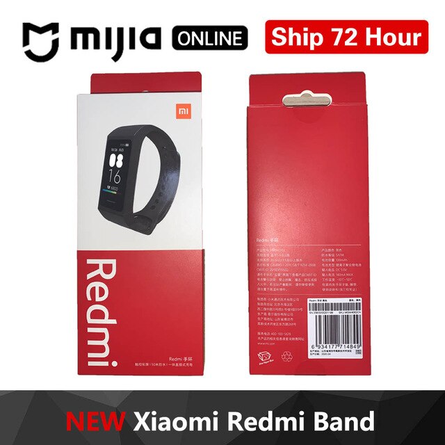 Xiaomi Redmi Band 4 Smart Hartslag Fitness Sport Tracker Bluetooth 5.0 Waterdichte Armband Touch Grote Kleur Screen Polsband: Black