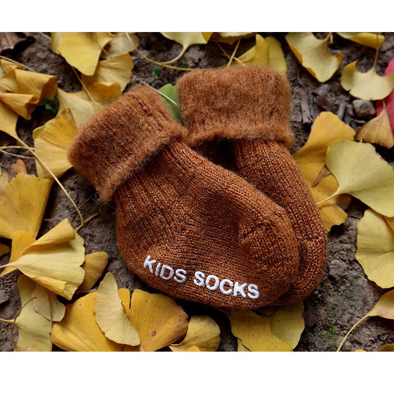 Plus Fluwelen Warme Sokken Kinderen Peuter Meisjes Sokjes Voor Kinderen Anti-Slip Vloer Sokken Jongens Sport Sokken Kerst baby Sokken: tan / 3 to 5t