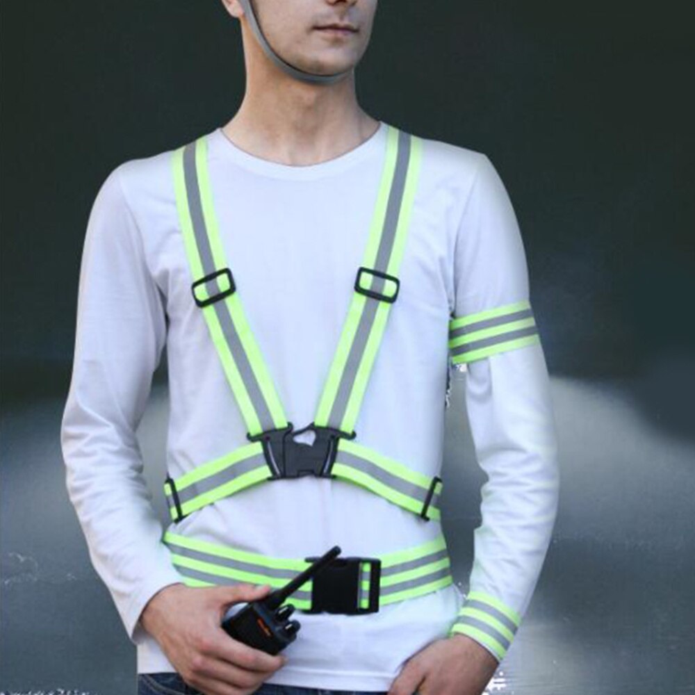 4 Pcs Safety Armband Multi-function Elastic Security Belt Fluorescent Armlet for Outdoor Activity Running