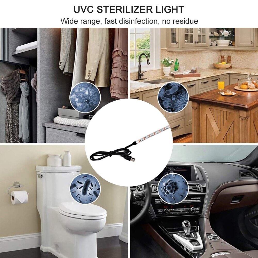 Ultraviolet Disinfection Lamp Germicidal Light Strip Household Germicidal USB Charging LED Sterilizer UVC Sterilizer Light
