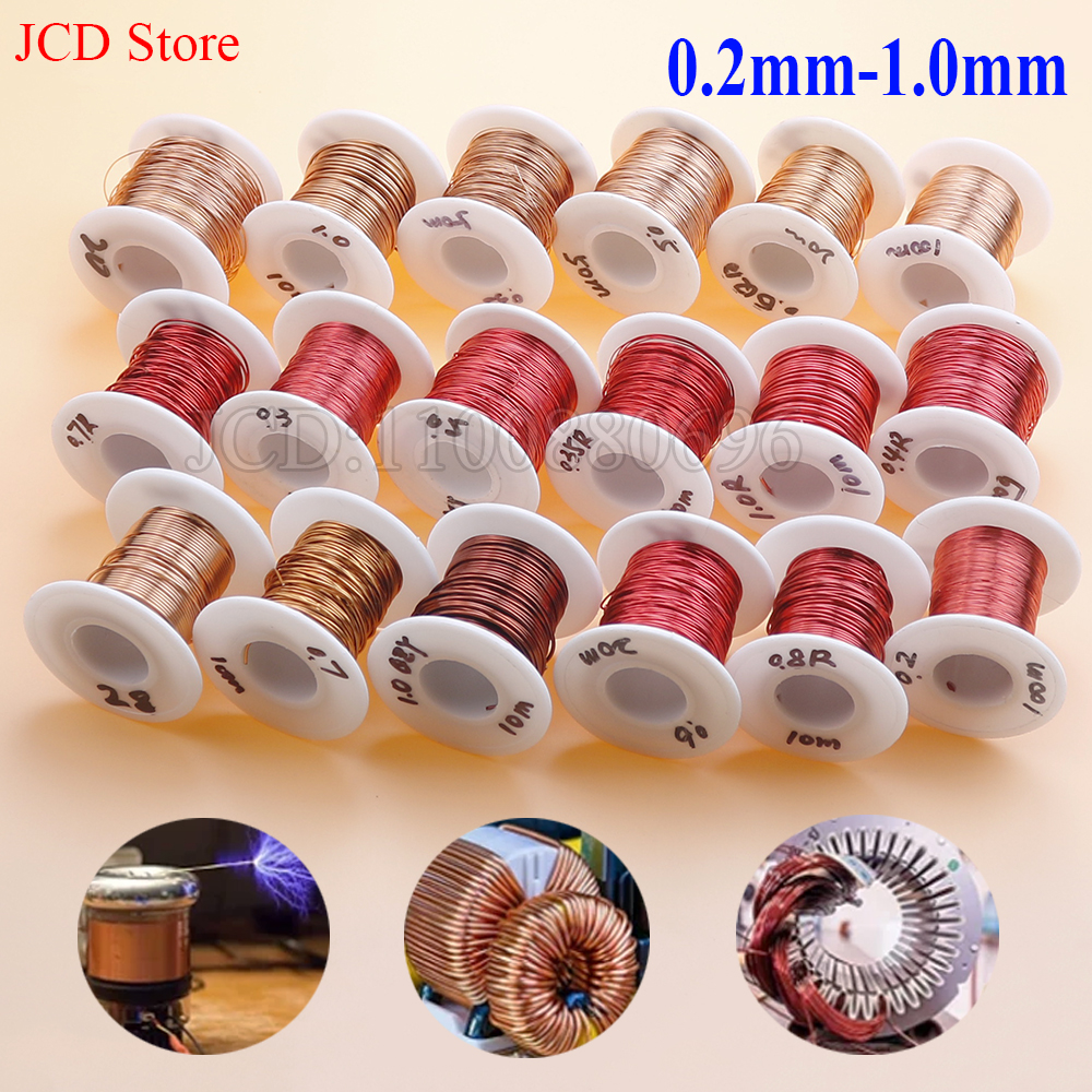 10m/50m/100m enameled copper wire enameled wire electromagnetic coil winding wire manufacturing electromagnet copper wire
