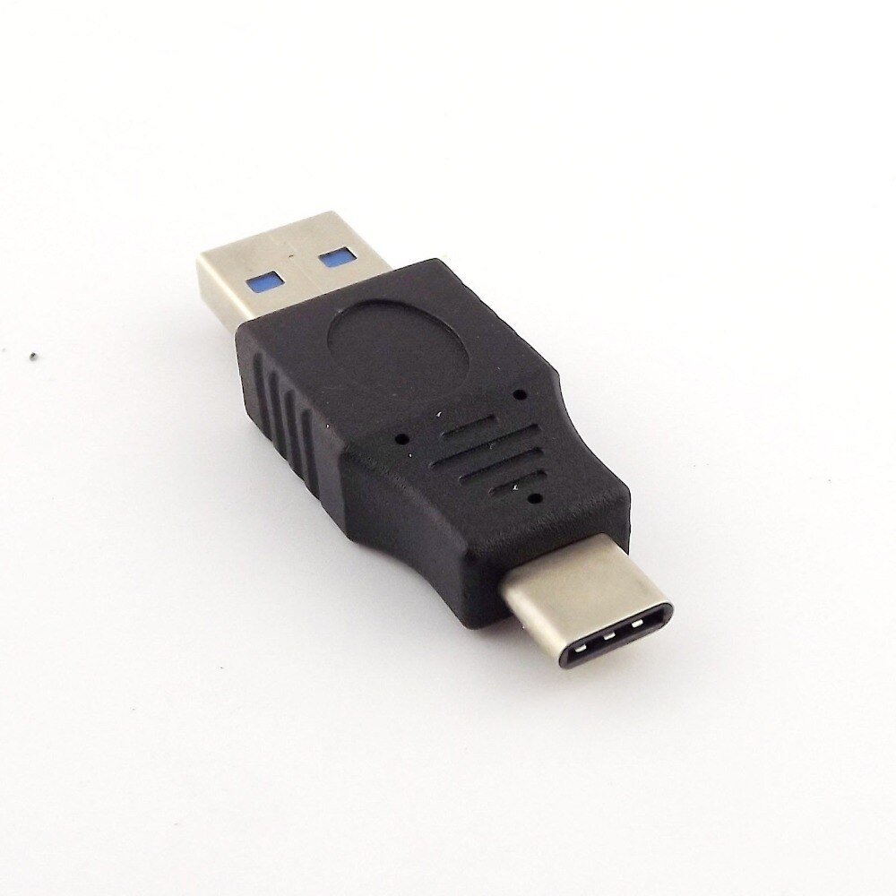 1x USB 3.0 A Male to USB 3.1 Type C Male Plug Sync Data Power Supply Male to Male Adapter Converter Black