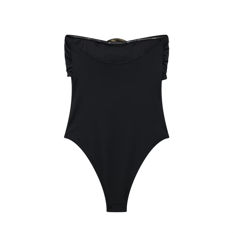 Traf off shoulder sort kvinde krop ærmeløs stram bodysuit lingeri sexet rygløs bodysuit kvinder sommer badedragt