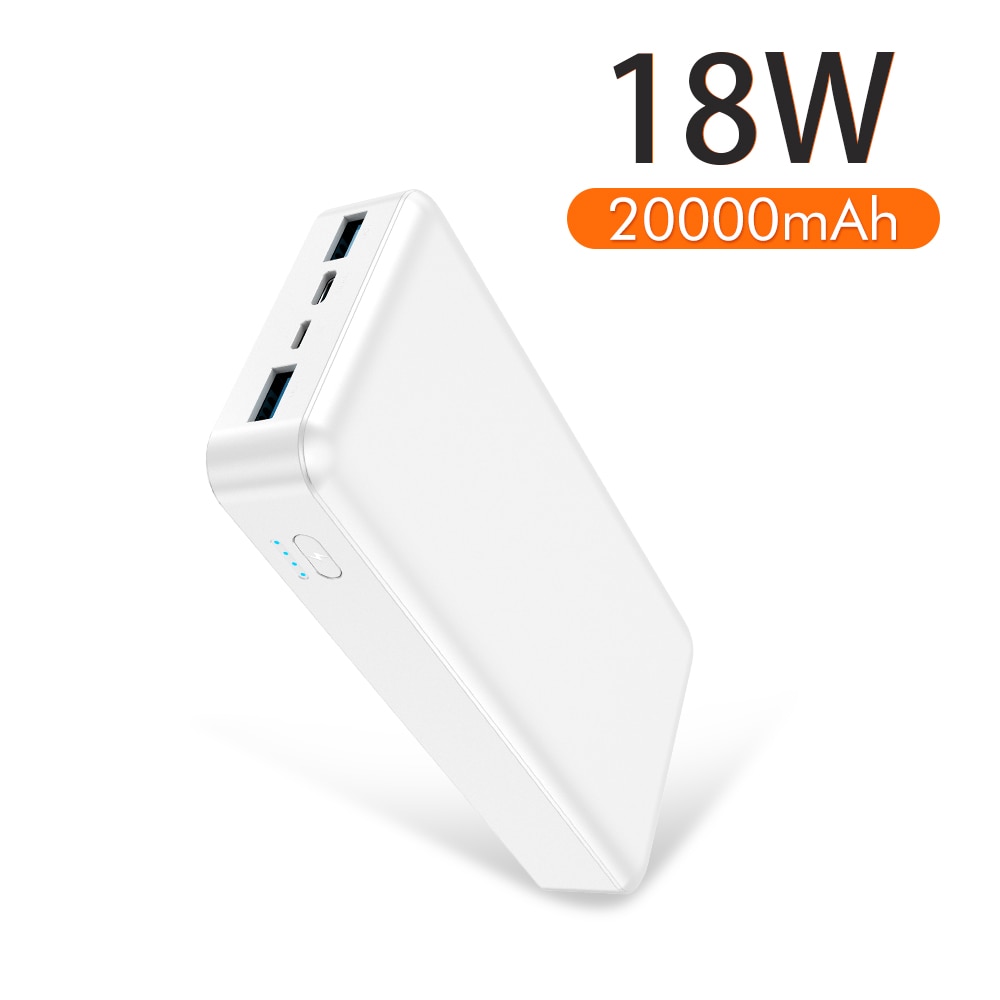 Ykz 20000Mah Power Bank Type C Lader Dual Usb Draagbare Powerbank Voor Iphone Xiaomi Mi9 Mobiele Telefoon Externe Batterij powerbank: 18W without cable