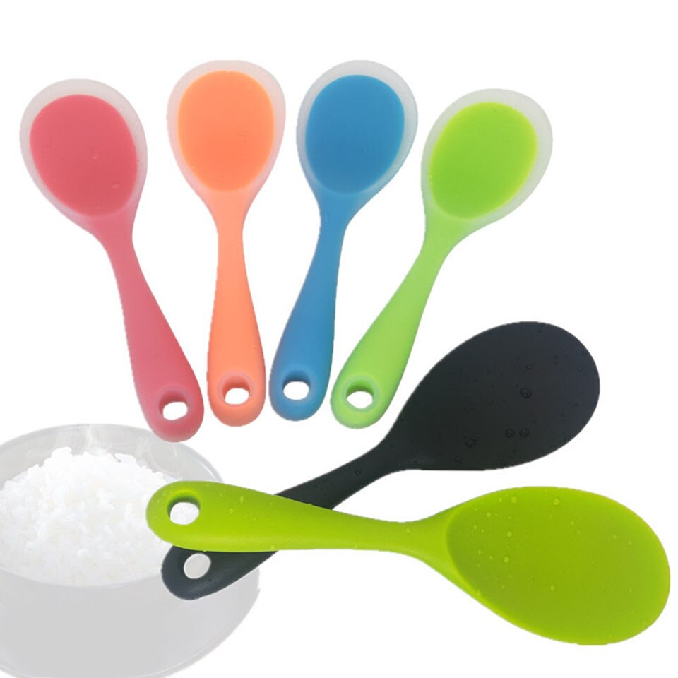 Silicone Rice Paddle Potato Food Spoon Non-stick Eco-friendly Heat-resistant for Rice Mashed Potato Turner
