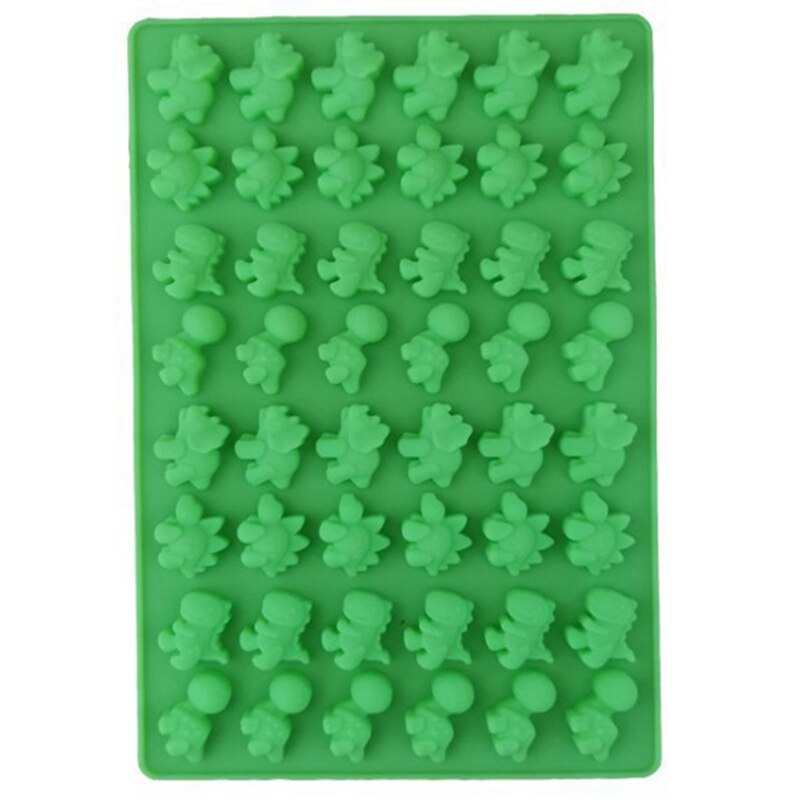 Cute Little Dinosaur Silicone Molds Chocolate Mould Ice Tray Mould Soft Candy Mould With Dropper DAG-ship: green