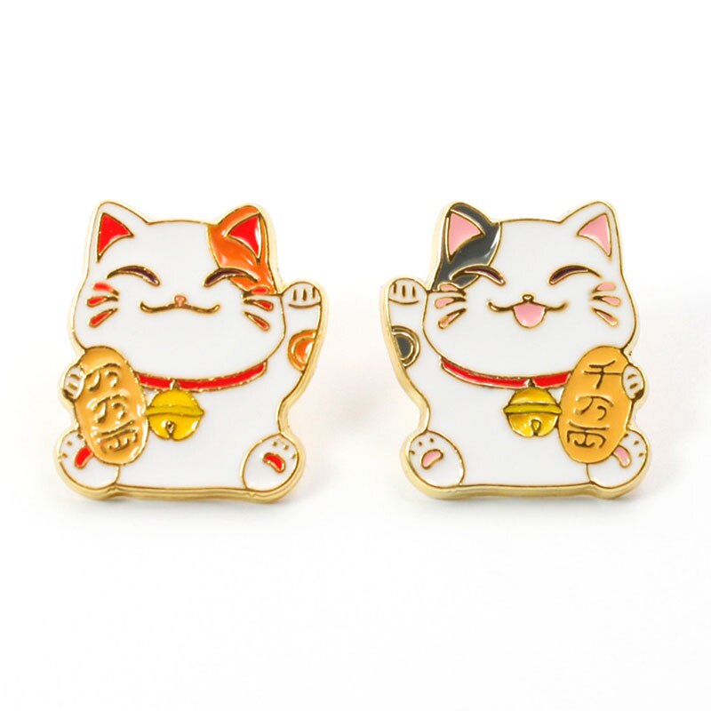 Lucky Mew Maneki Neko – broche chat porte-bonheur, Badges en métal émaillé, broches à revers, vestes, Jeans, accessoires de bijouterie à la