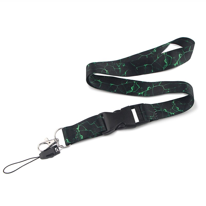 CA1187 Zwart Wit Marmer Patroon Neck Strap Lanyard Voor Key Id-kaart Badge Houder Telefoon Touw Sleutelhanger Camera Lanyards 1 stuks: 2