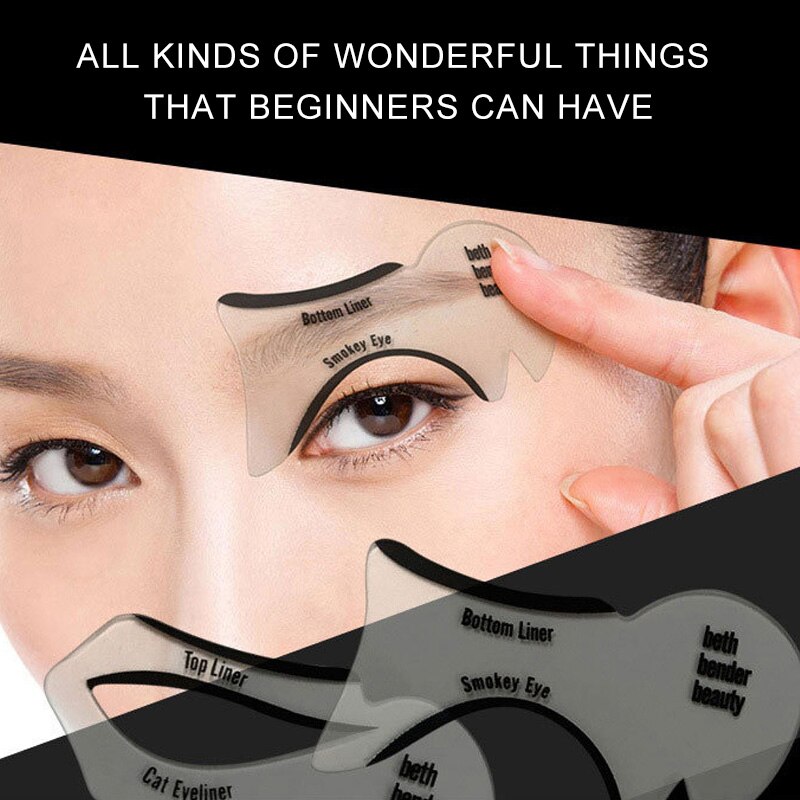 2 uds plantilla para delinear ojos reutilizable fácil de limpiar delineador de ojos Flexible plantillas de sombra de ojos EY669
