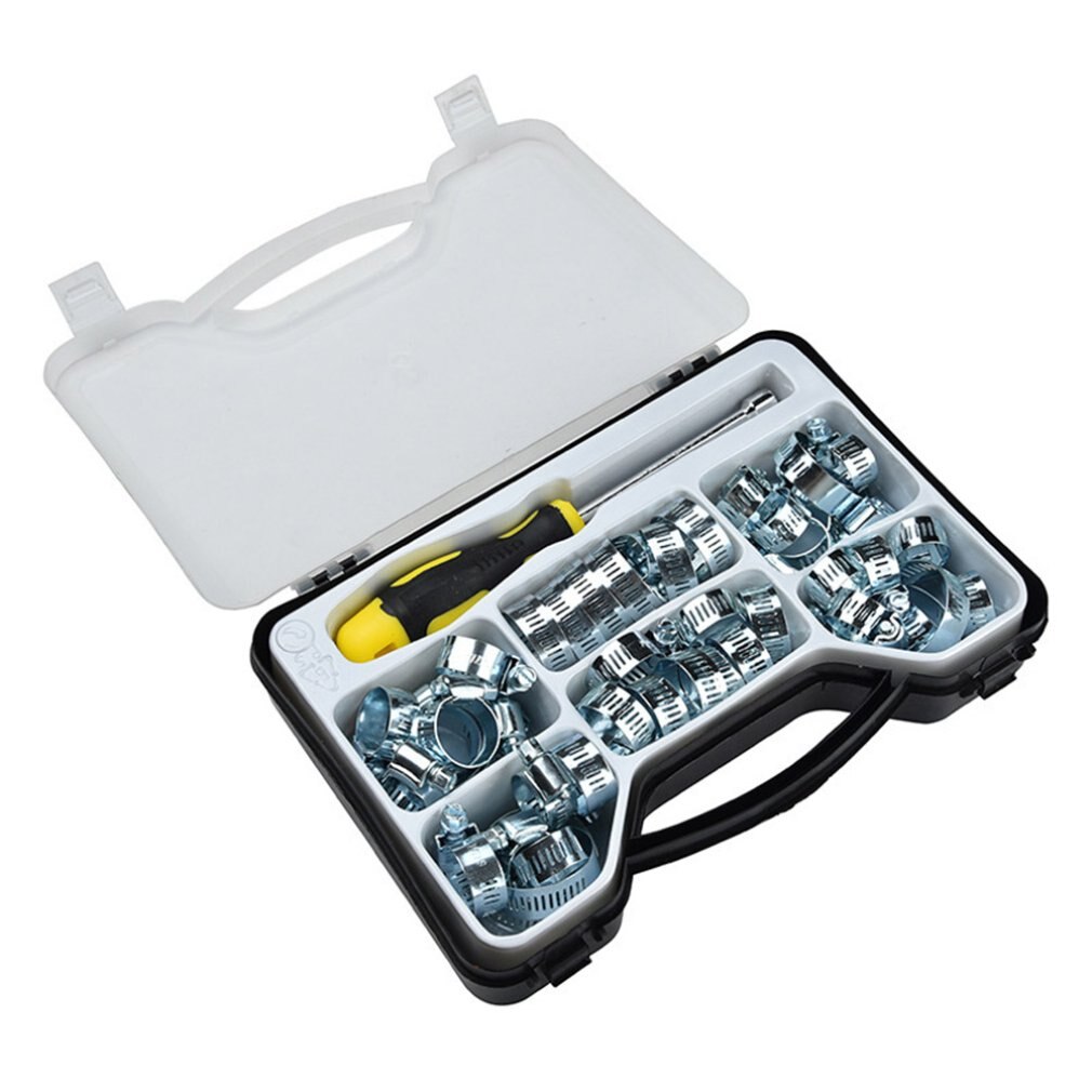 Adjustable Carbon Steel Worm Gear Hose Clamps Assortment Kit Fuel Line Clamp For Water Pipe Plumbing Hose Clamp Kit