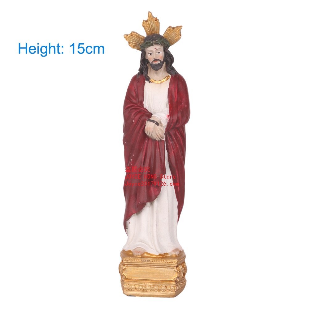 Décoration de Statue de jésus, Figurine de décoration catholique et chrétienne, ornement, souvenir,: 3.5x3.5x15cm