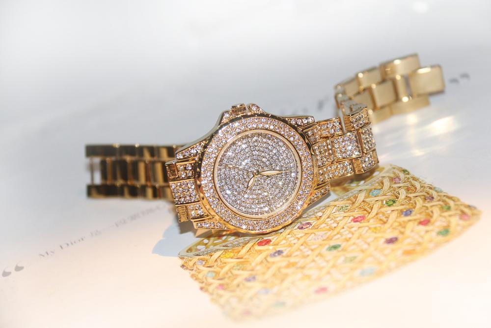 Luxe Vrouwen Strass Horloges Goud Zilver Horloge Dames Quartz Horloges Valentijn Cadeau
