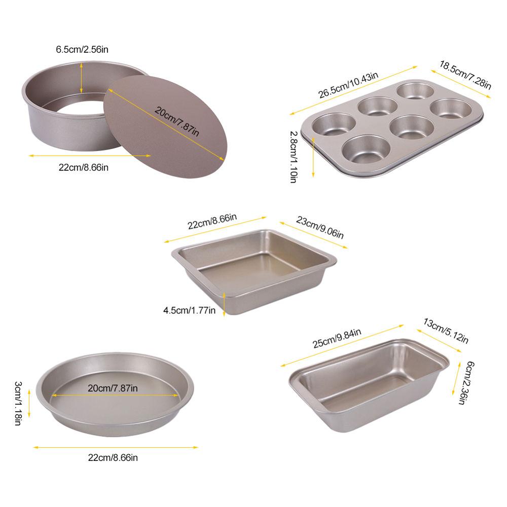 Baking Tool Set Bread Tray Pizza Baking Tray Home Dessert Biscuit Bread Small Oven Baking Package Carbon Steel Material Kitchen