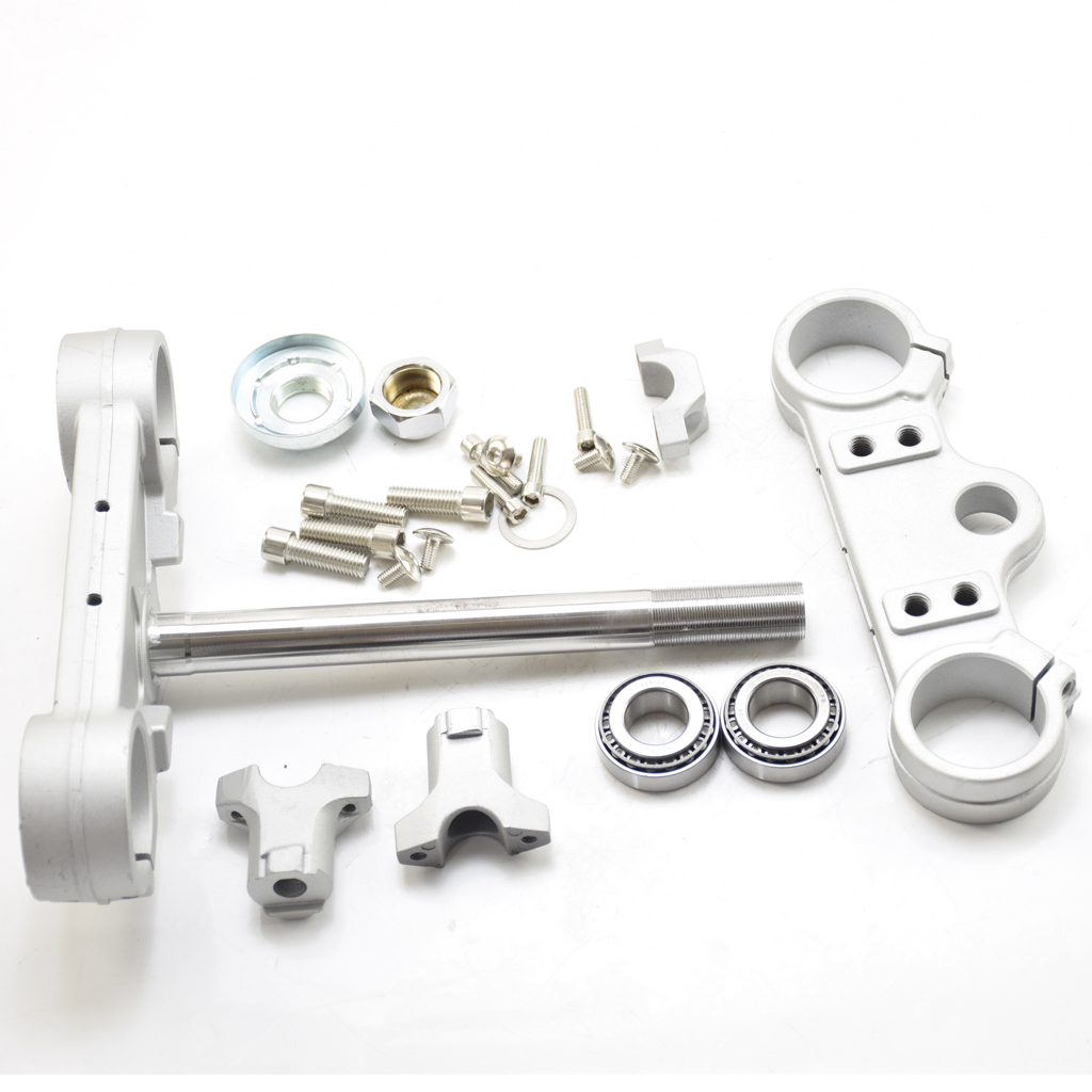 Manubrio moto Albero triplo Morsetto sterzo Bar Riser 45mm e 48mm 255L + cuscinetto Per 22mm manubrio dirt pit bike Pezzo di ricambio