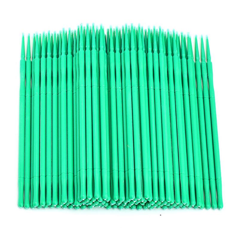 100 Stuks Wegwerp Wattenstaafjes Tattoo Makeup Wimper Tattoo Wattenstaafjes Wimper Extension Applicator Mascara Make-Up Tool: green