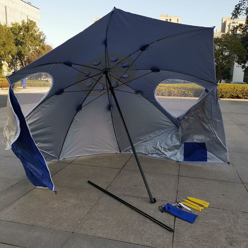 Sombrilla de playa para exteriores, carpa de protección portátil para Picnic, toldo para acampar, refugio contra el clima, 7,87 pies: Blue