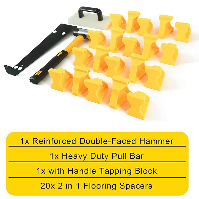 Laminate Flooring Tools, Flooring Installation Kit, Vinyl Flooring Tools - Tapping Block with Handle, 2 in 1 Spacers
