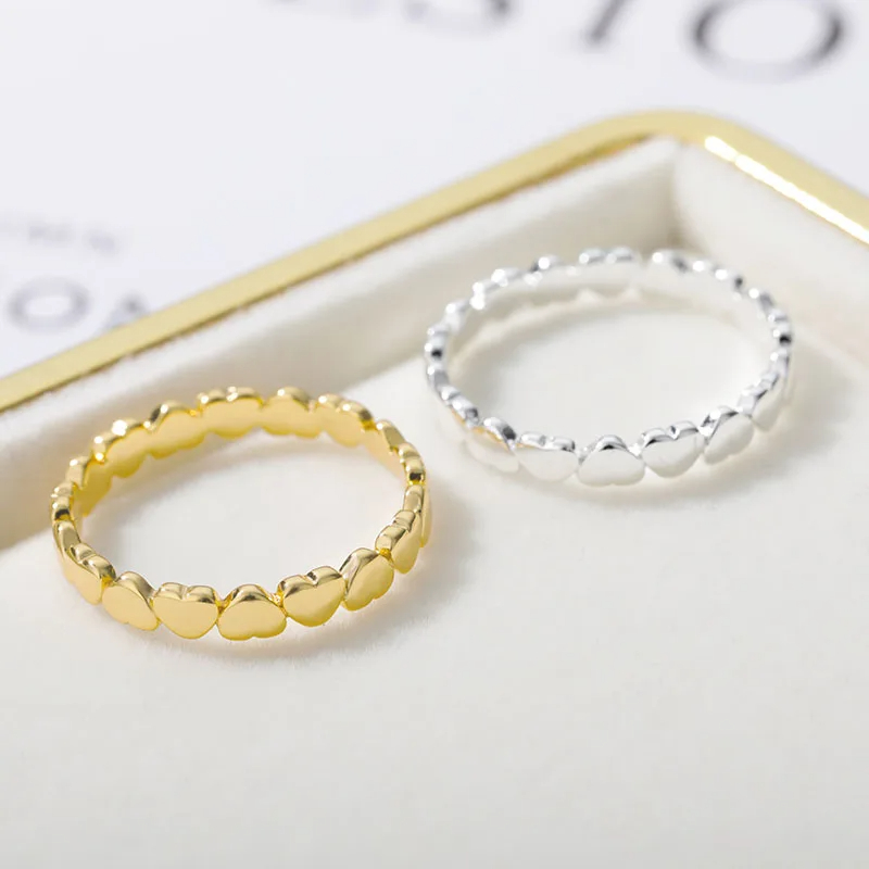 Edelstahl Herz Ringe Für Frauen Gold Farbe Herz Verlobung Hochzeit Ring Luxus Hochzeit Ästhetischen Schmuck
