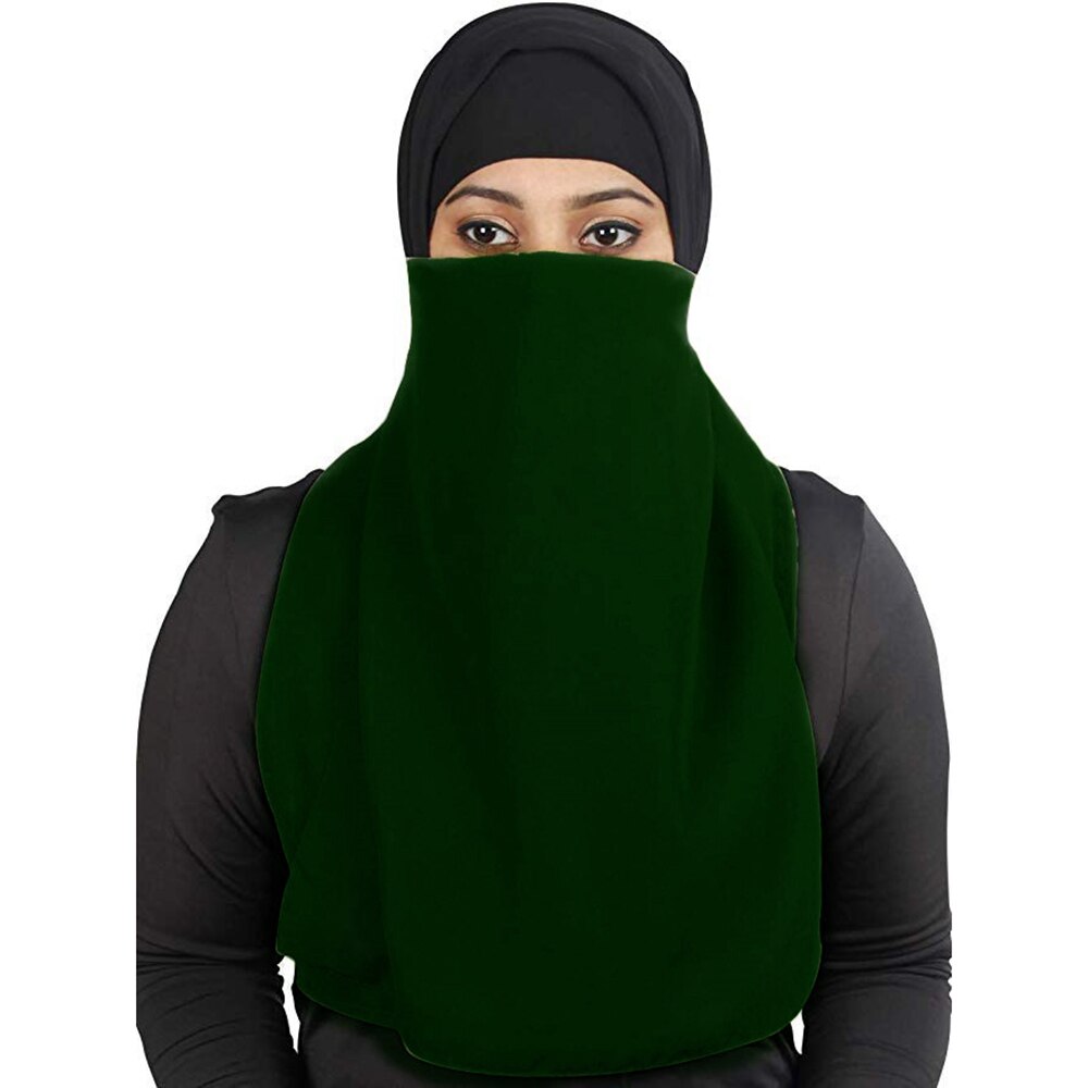 Velo musulmán de una pieza para mujer, hiqab islámico, Modesty, una sola capa, pañuelo Amira, Ramadán, árabe, Purdah: 11 Green