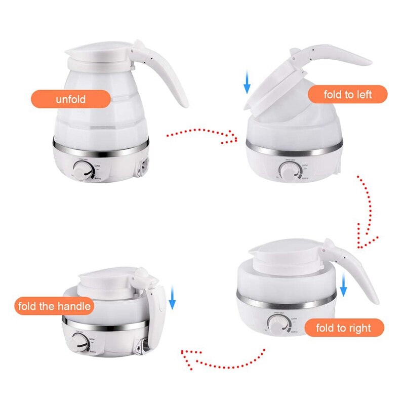 Faltbare Wasserkocher Tee Topf dauerhaft Silikon Kompakte Größe 850W Reise Camping Wasser Kessel Elektrische Geräte Uns Stecker