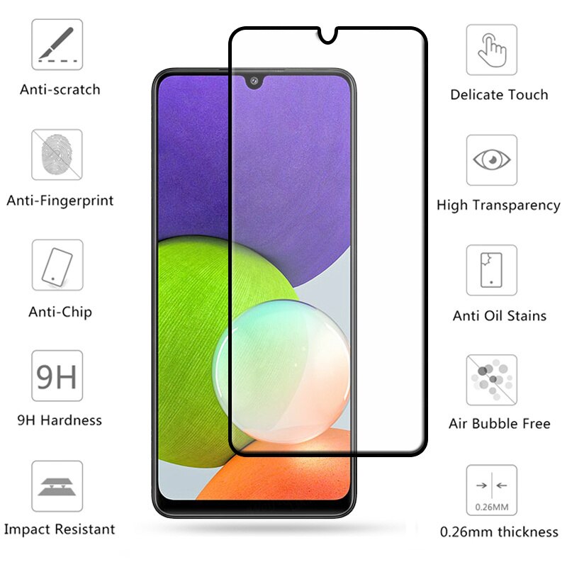 4-in-1 For Samsung Galaxy A22S 5G Glass For Samsung A22S 5G Tempered Glass Full Screen Protetor For Samsung A22S 5G Lens Glass