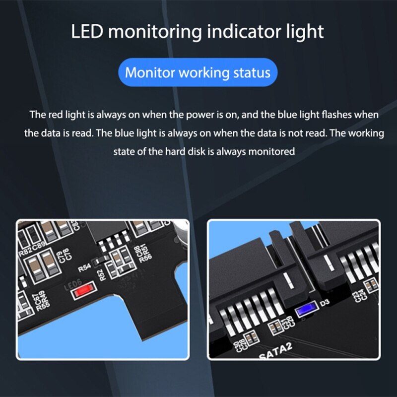 8 Port PCI-E to SATA 3.0 Expansion Card 6Gbps PCI-E X4 Adapter Card for Desktop PC JMB585 Chip Supports RAID
