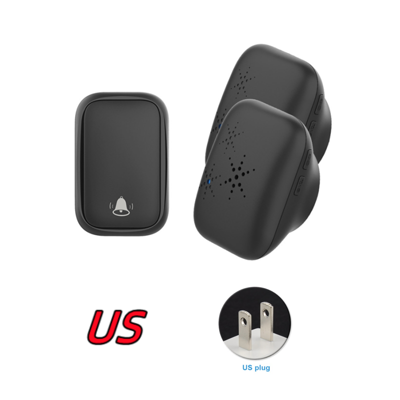 Cerhot Self Powered Outdoor Wireless Doorbell Waterproof Door Ring Chime 150M Distance 38 Songs Home Welcome Door Bell Sets: Blue