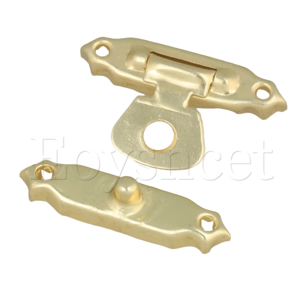 10pcs Antique Mini Wood Box Catch Decorative Latch Hook Golden Hardware 27x16mm