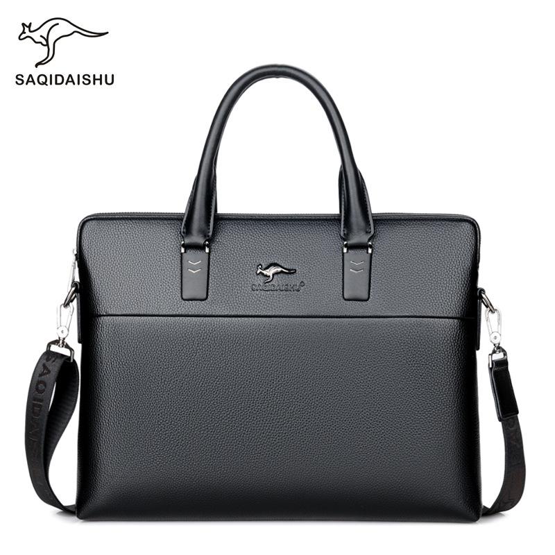 Sac d'affaires sac à main hommes porte-documents ordinateur portable en cuir synthétique polyuréthane sac homme sac à bandoulière advogado fourre-tout bolsos de hombre: A