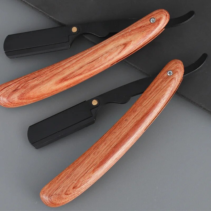 sales】Beard Shaver Rosewood Fold Stainless Steel Beard Shaver Shave The Face Portable Folding Shaver For Men