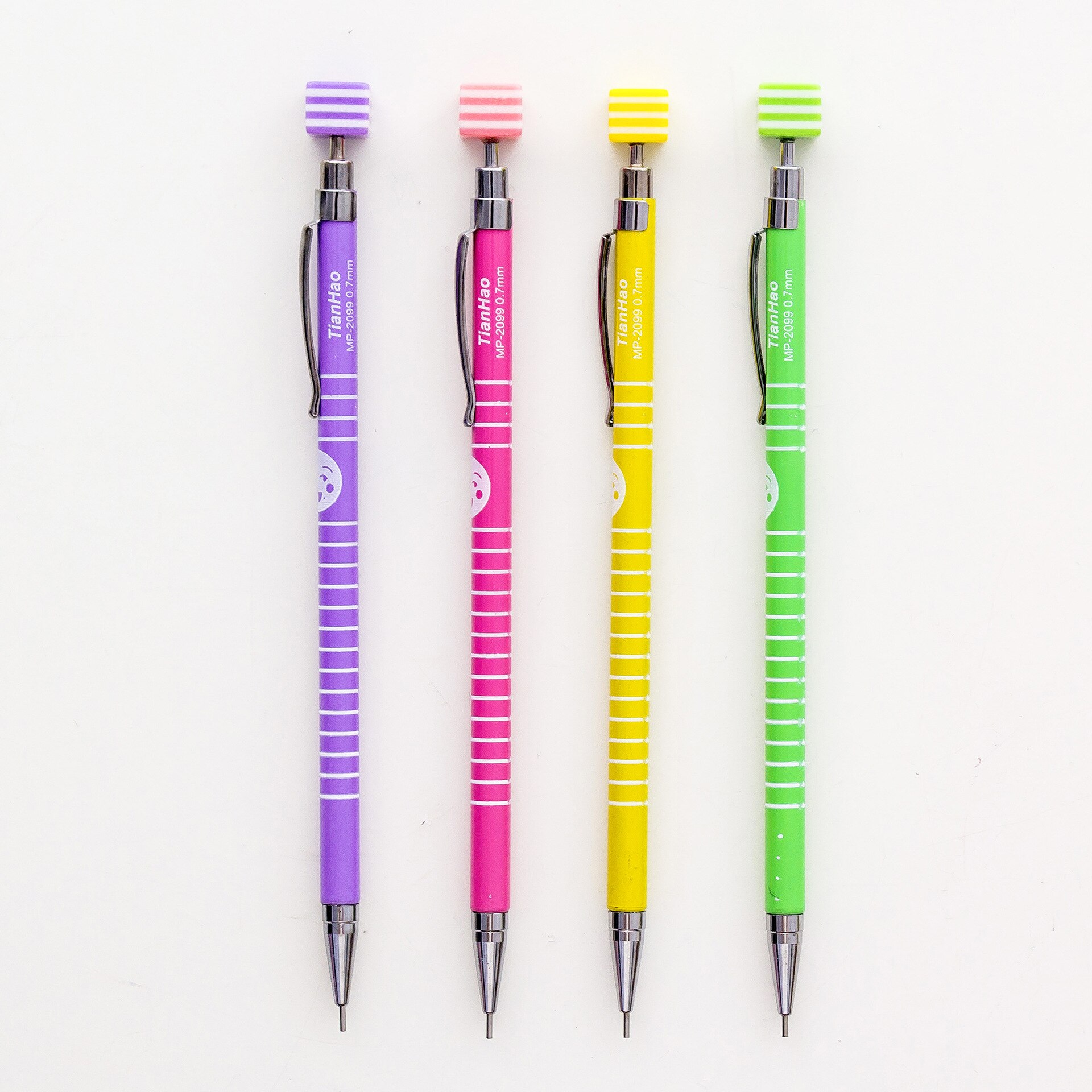 4 stks/partij Dot Bal Vulpotlood Leuke 0.7mm Automatische Tekening Pen School schriftelijk Leveringen Briefpapier