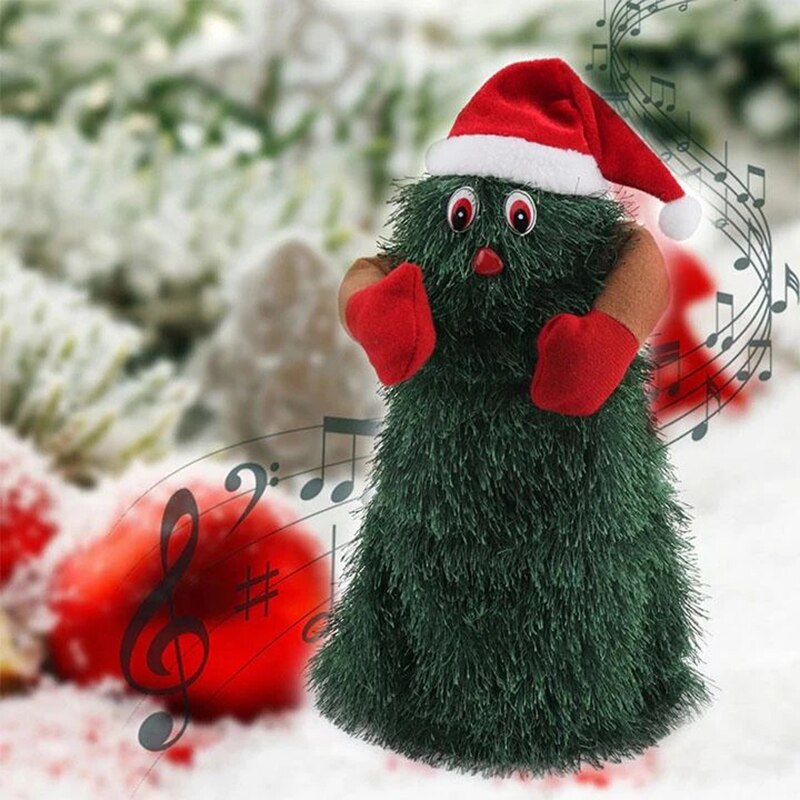 Party Boom Kerst Elektrisch Speelgoed Dansen Roterende Muziek Kerstboom In Een Santa Hoed NSV775