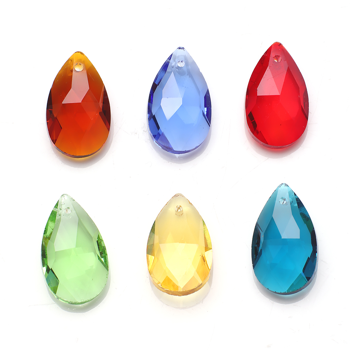 20Pcs/Lot Lampwork Glass Teardrop Beads Red 13X22mm Crystal Pear Pendant For DIY Jewelry Making Necklaces Handicrafts Supplies: MULTI