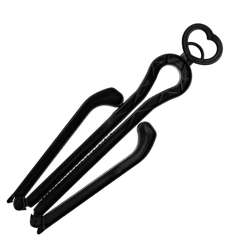 Bottes en plastique PP de pour femmes et hommes, extenseur de chaussures légères, évite le pliage, bottes hautes à Clip, forme d'amour: Black