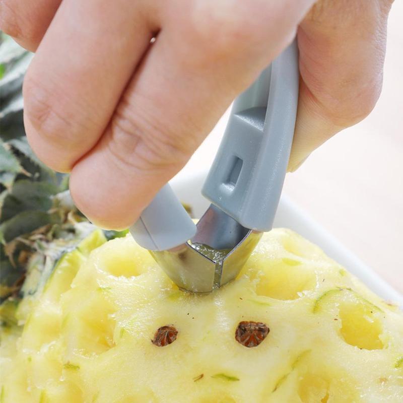 Pinzas de limpieza multifuncional para quitar semillas, pinzas para fruta, pelador de piña, cortador de patatas de acero inoxidable para Cocina