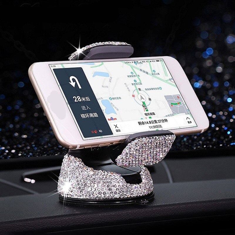 Multifunctional crystal diamond car phone frame, universal instrument panel, phone frame, air hole clip, fixed auto parts