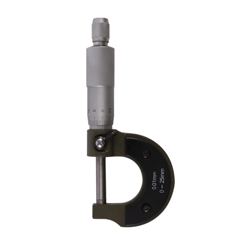 Høj præcision 0-25mm 0.01mm metrisk mikrometer caliper værktøj med udvendig diameter med miniature skruenøgle