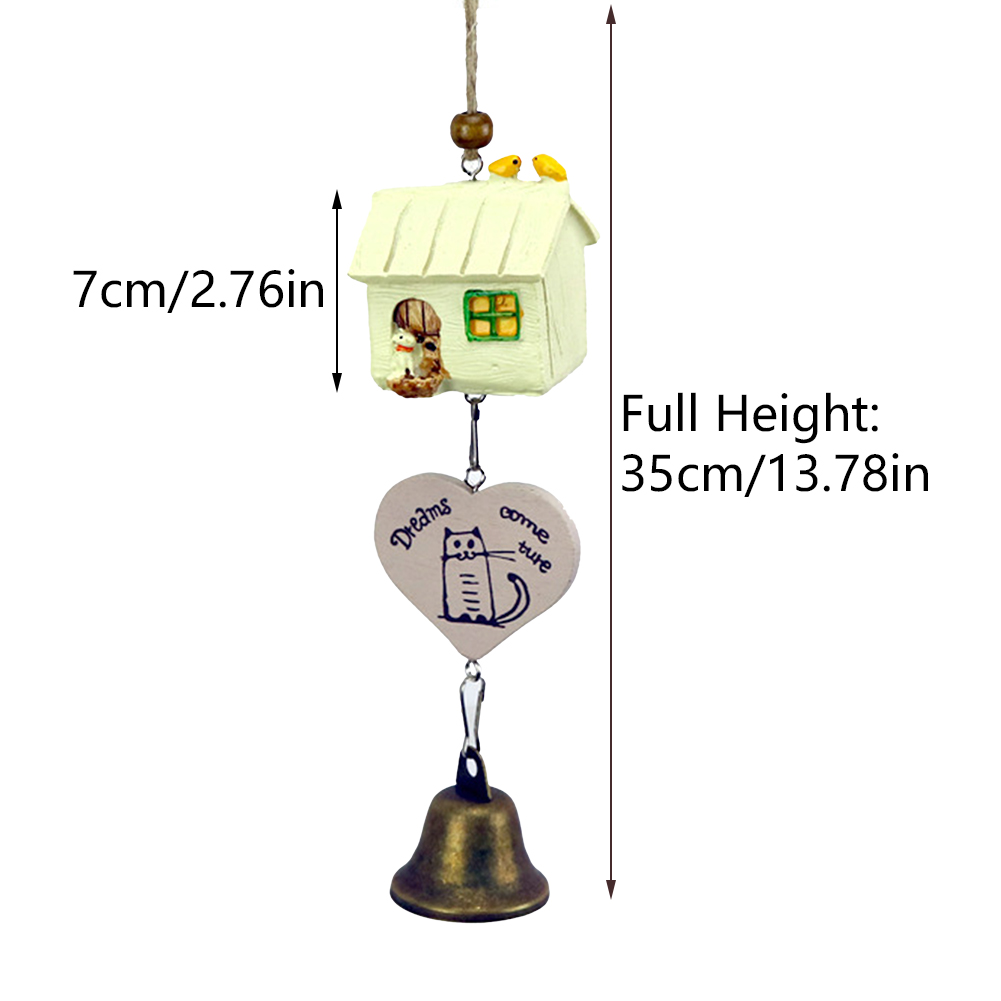 Hars Cartoon Windgong Vogelkooi Ornament Huisdecoratie Tuin Schattige Vogel Huis Opknoping Bel Hanger Ambachtelijke