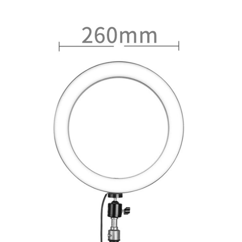 16/26cm Photography LED Selfie Ring Light three-speed Stepless Lighting Dimmable With Cradle Head For Makeup Video Live Studio: 260mm