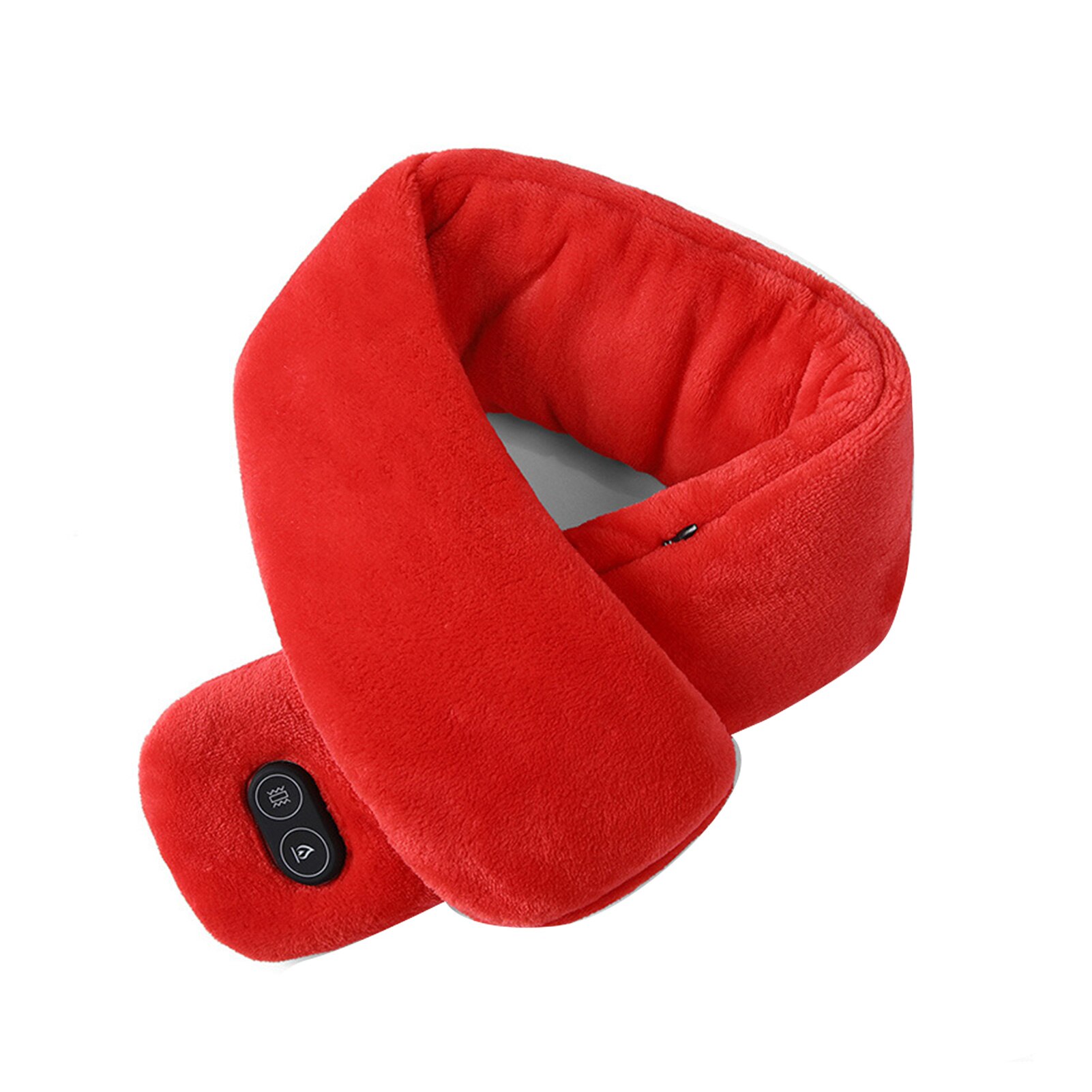 Women Men Cervical Shoulder Shawl Washable Massage Pain Relief Winter Warm Soft USB Heated Scarf Neck Wrap Temperature Control: Red