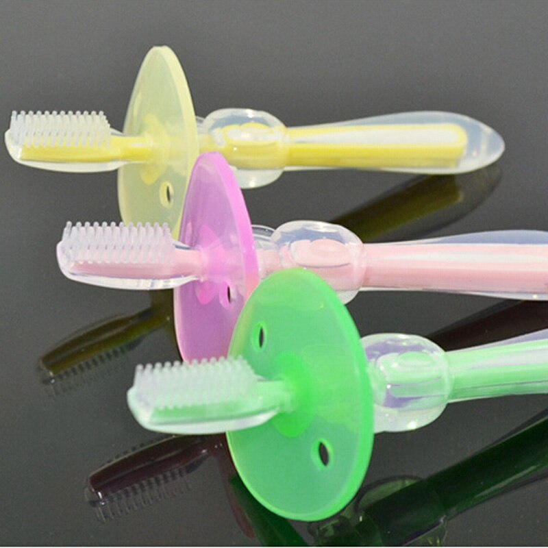 Brosse à dents en Silicone souple pour bébé | Brosse à dents à poils et dents cadulées, soins buccaux pour les soins de bébé, 1 pièce