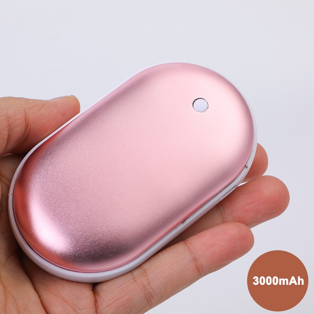 Portátil 5200mAh USB recargable 2 en 1 calentador de manos eléctrico banco de energía de invierno rápido de doble cara de calefacción