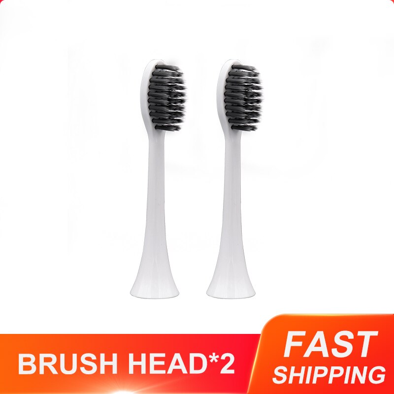 Kiwibird electrc hammasharjan pään vaihto hammasharjan pään bambu-hiiliharjakset hampaiden puhdistus  k3 k5: 2 kpl musta